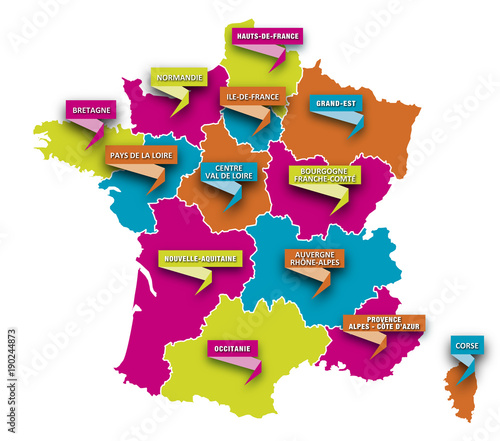 Carte régions de France 3 2018
