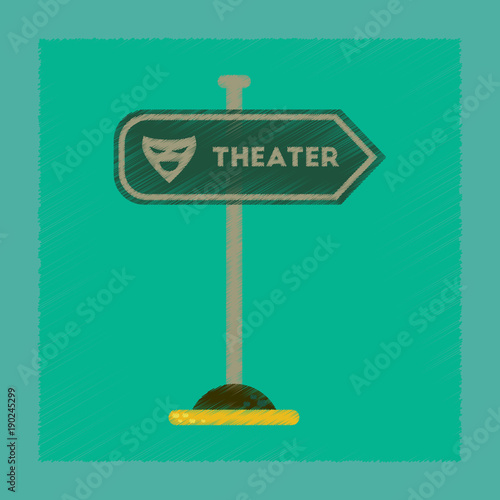 flat shading style icon theater sign