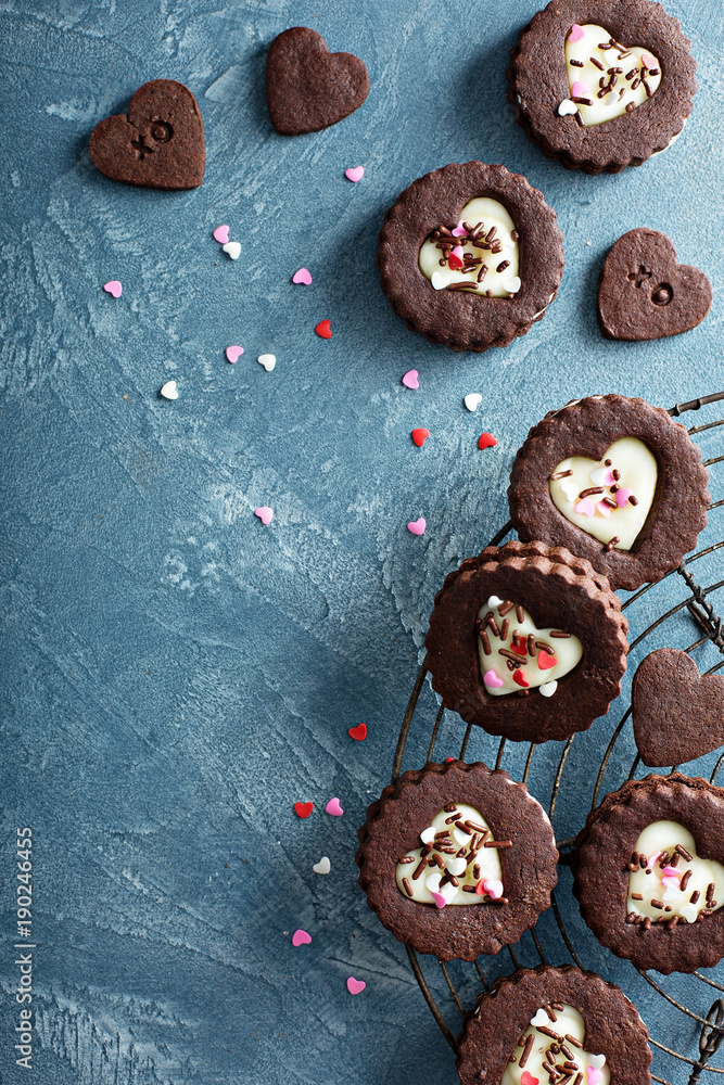 Chocolate cookie sandwiches for Valentines Day Chocolate cookie sandwiches for Valentines Day