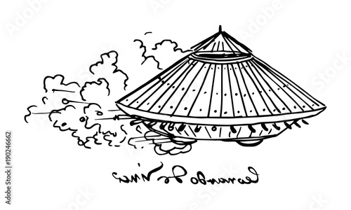 Illustration of Leonardo da Vinci tank sketch