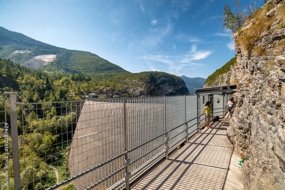 Beautiful view of memorial site at Vajont Dam, Veneto, Italy