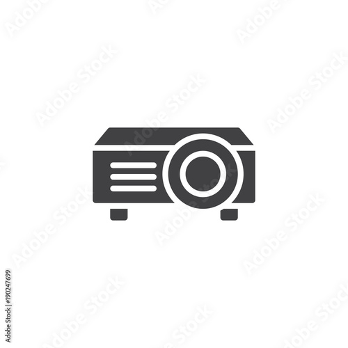 Presentation digital projector icon vector, filled flat sign, solid pictogram isolated on white. Symbol, logo illustration.