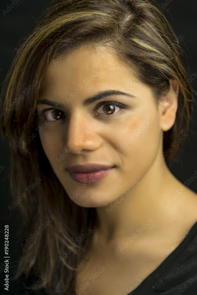 Fototapeta premium Portrait of Nepal girl at the wall