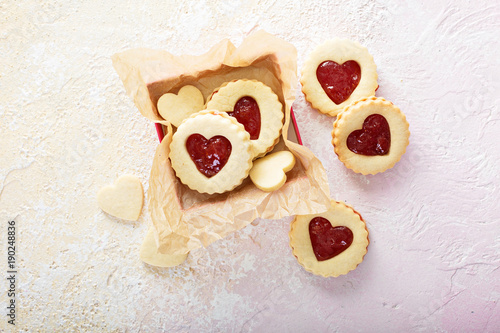 Vanilla cookies with strawberry filling