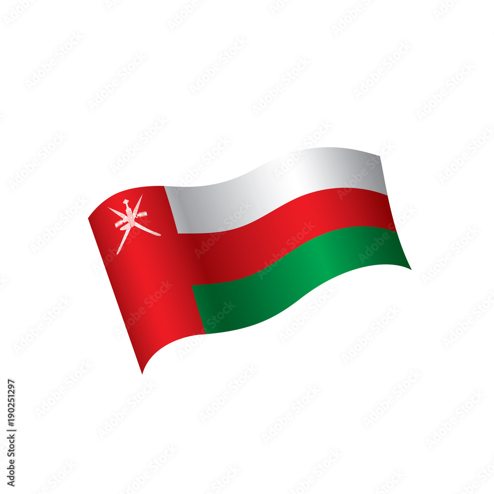 Oman flag, vector illustration Oman flag, vector illustration
