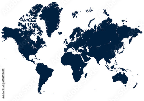 isolated world map vector