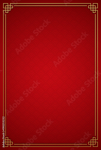 Chinese traditional background with golden frame