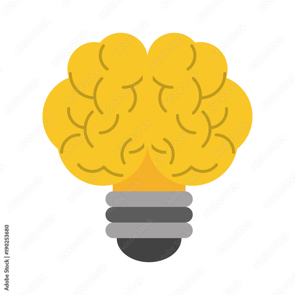 Bulb brain symbol icon vector illustration graphic design