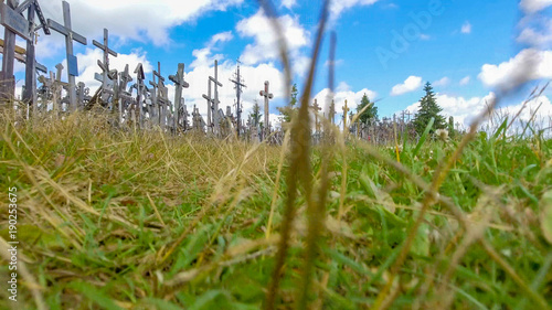 Hill of Crosses  Lithuania. Ground view in summer season