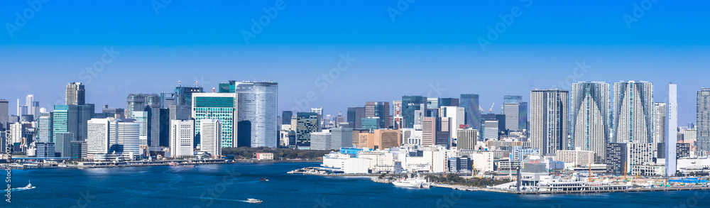Naklejka premium お台場眺める東京ベイエリア ワイド
