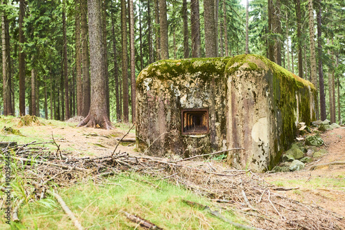 Abandoned bunker (Ropik) hidden deep in the forest. Near Czech Republic - Germany borders
