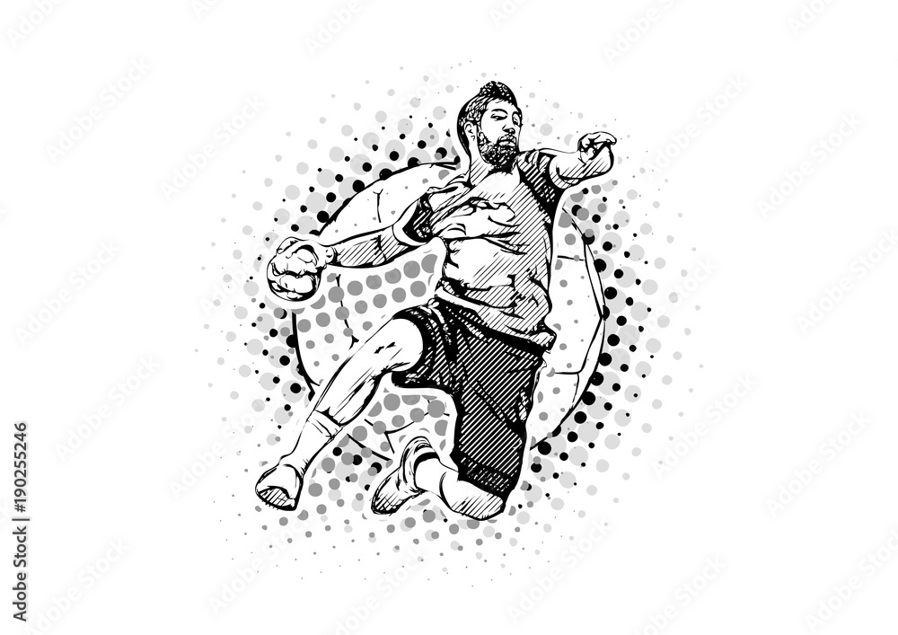 men´s handball vector illustration
