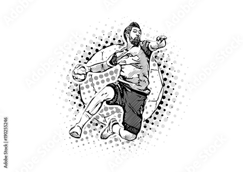 Valokuvatapetti men´s handball vector illustration