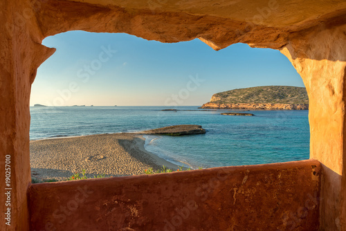Obraz na płótnie Cala Comte beach on the island of Ibiza, Balearic Islands. w salonie