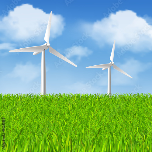 éolienne dans un champ