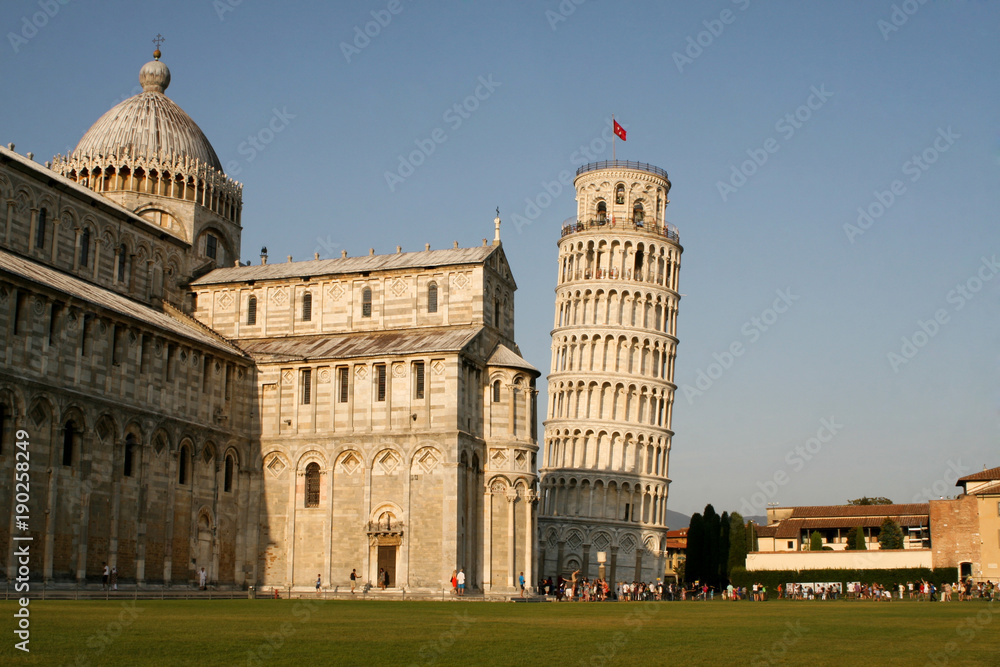 Summer. Italy. Pisa. Pisa Cathedral. Leaning Tower of Pisa. Day view