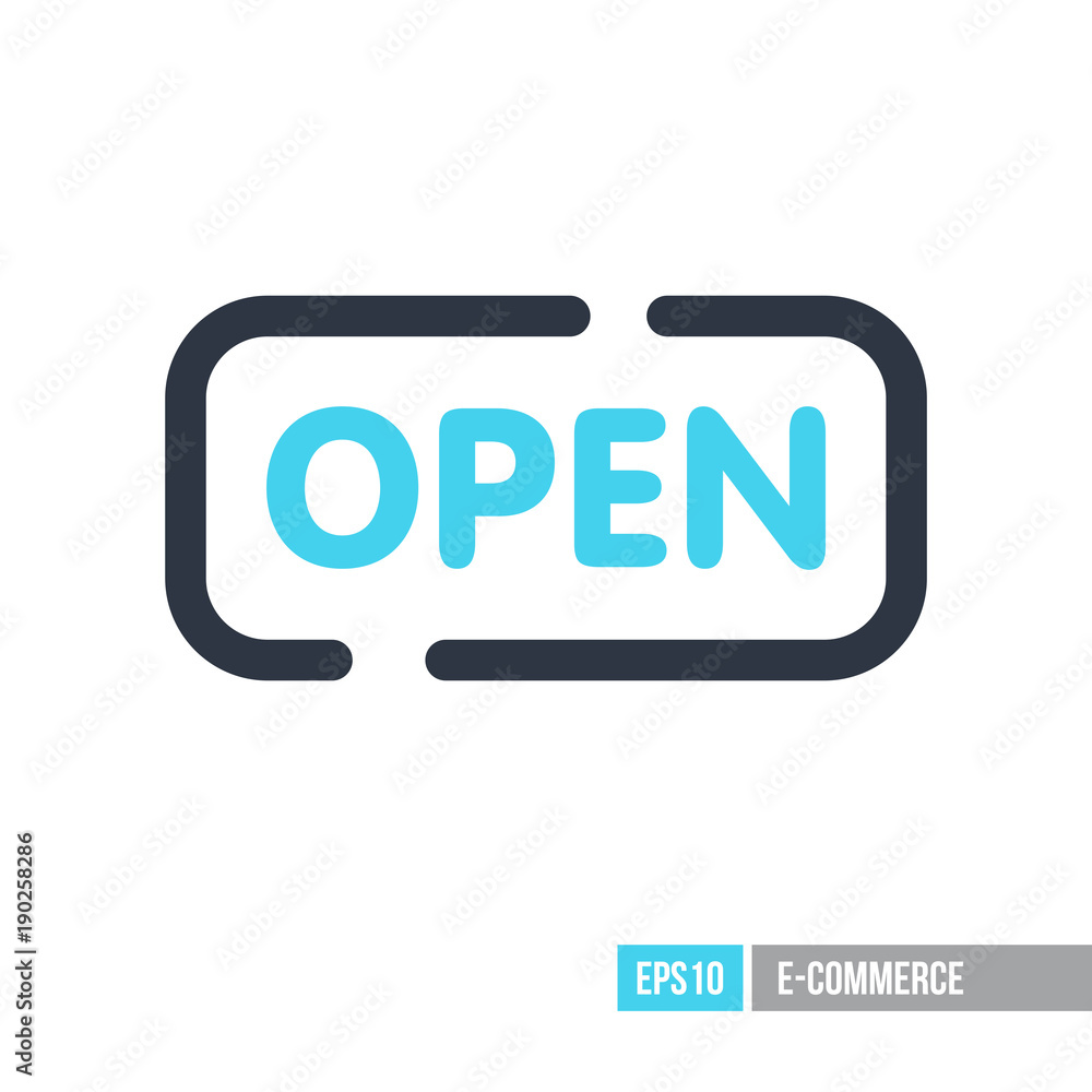 Open Vector icon on white background Open Vector icon on white background