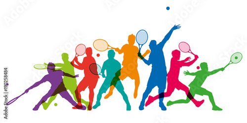 Tennis - tennisman - silhouette - sportif - match - compétition - tournois - balle - champion - raquette