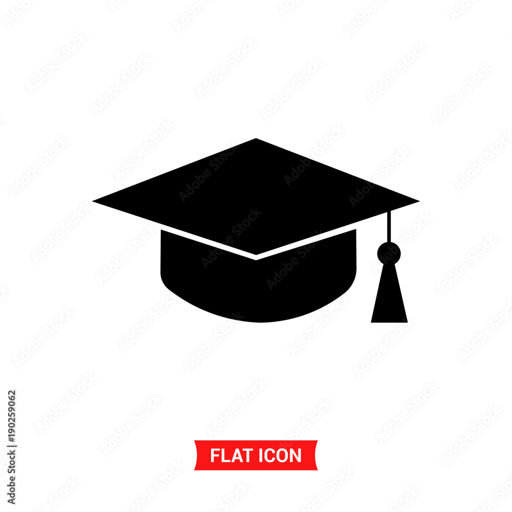 Education cap vector icon , graduation hat symbol Stock Vector | Adobe Stock