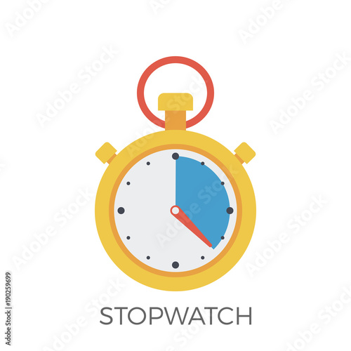 Stopwatch Icon Vector. Isolated on White Background. Trendy Flat Style.
