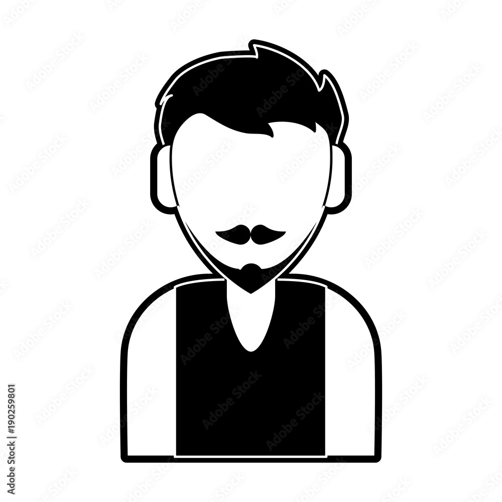 Man faceless cartoon icon vector illustration graphic design