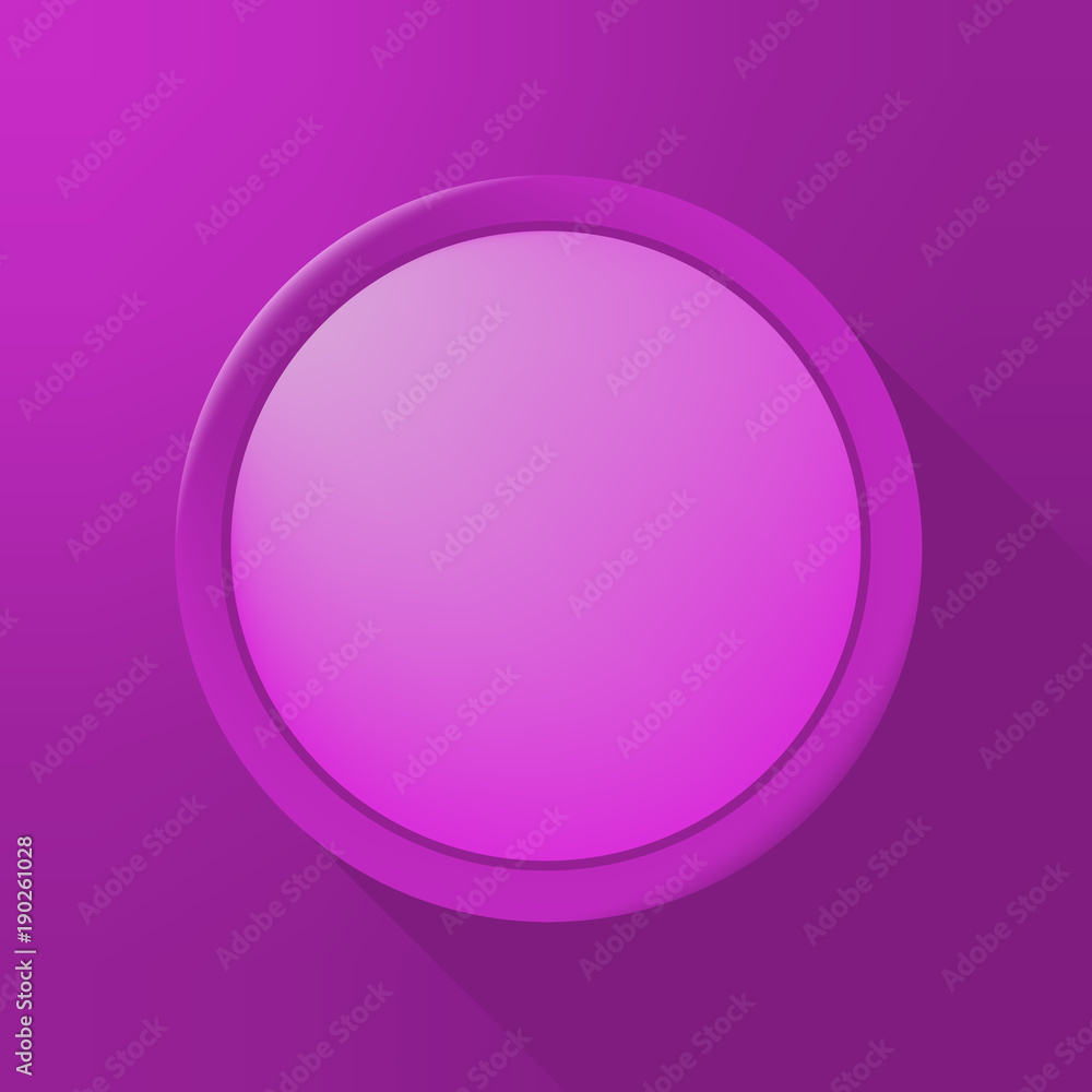 Purple Circular Plastic Button on Color Background . Isolated Vector Element Purple Circular Plastic Button on Color Background . Isolated Vector Element