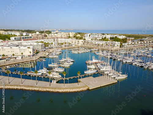 Aerial view from Lagos Marina, Lagos, Algarve, Portugal © ricardomff