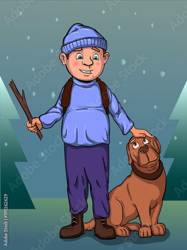 boy and dog