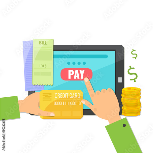 Mobile payment concept. Paying bills online