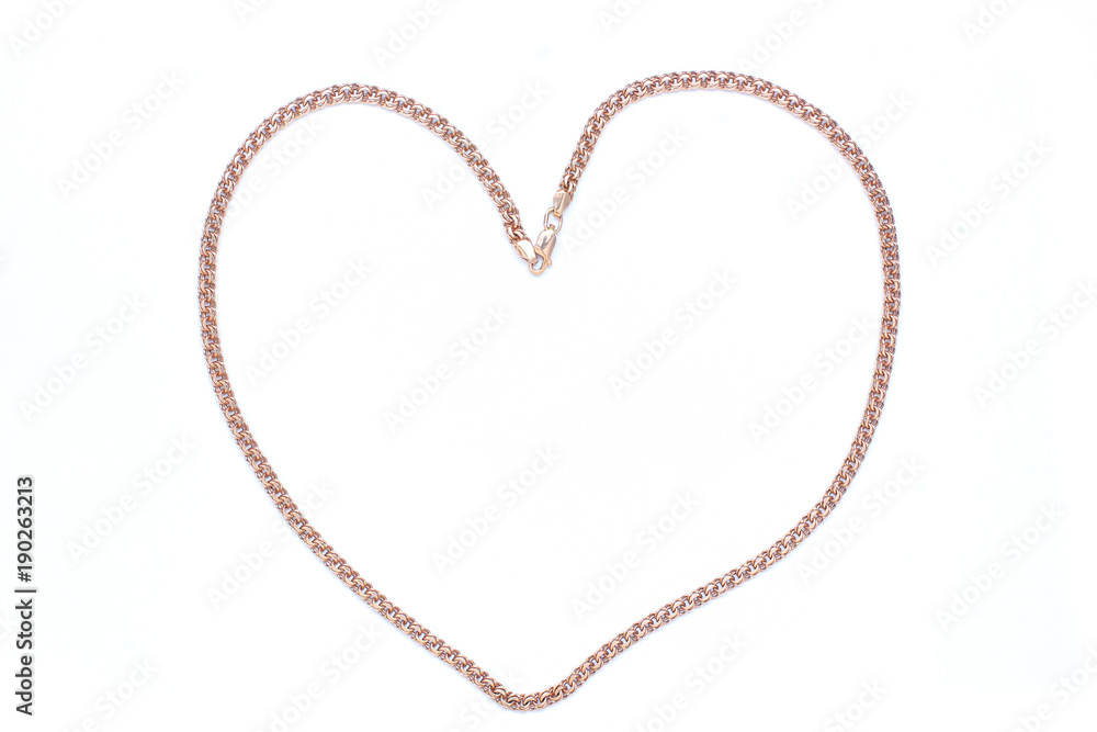 Gold chain on a white background. Gold Gold chain on a white background. Gold