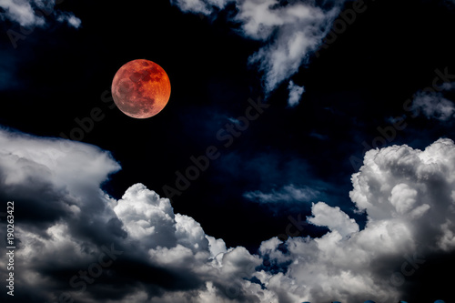 blood moon red eclipse black sky lunar full space background