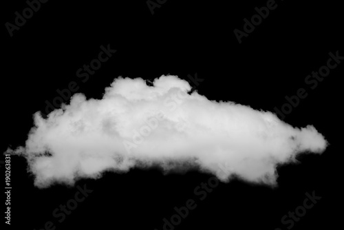 Black sky and single with cloud isolated on black background
