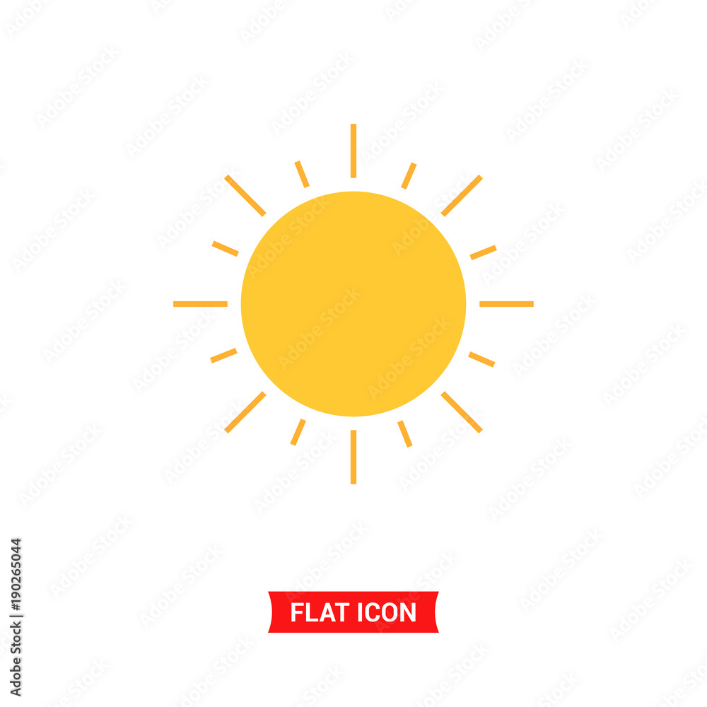 Fototapeta premium Sun vector icon, summer symbol
