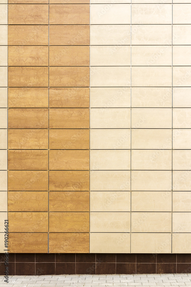 Fototapeta premium Modern beige metal tiles wall