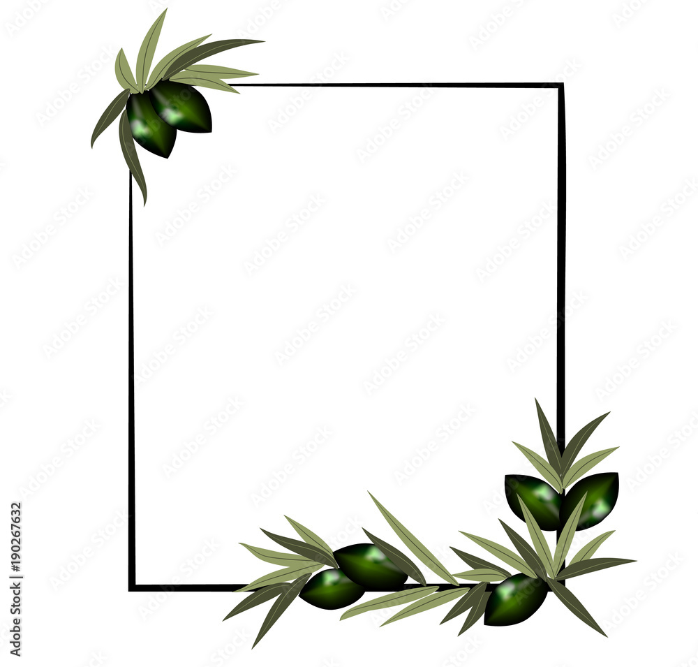 vector frame with olive branch.. Stock Vector | Adobe Stock