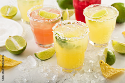Variety of margarita cocktails photo