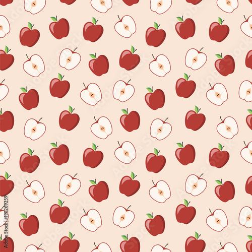 Seamless pattern of apples. Vector illustration.