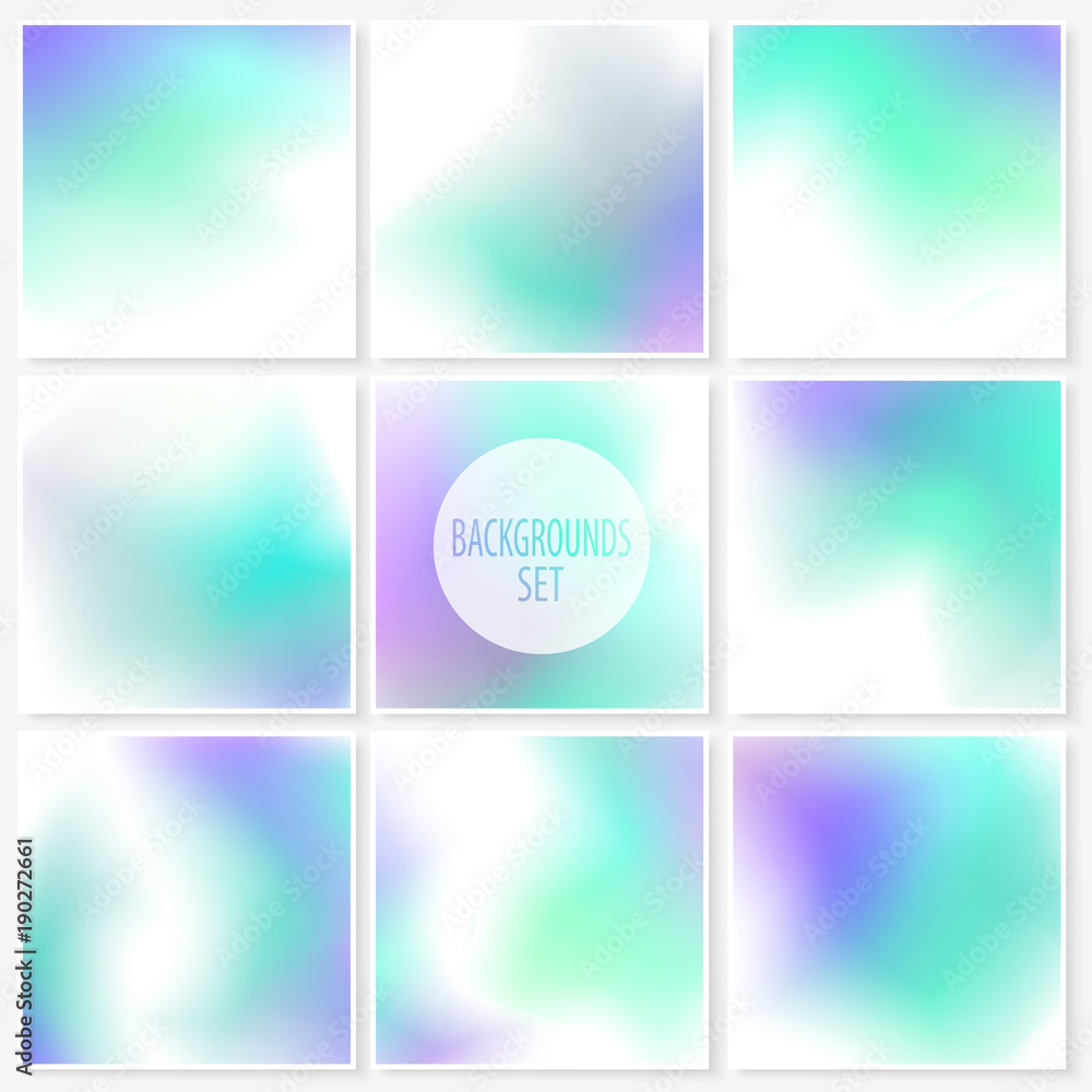 Fototapeta premium Blur backgrounds set smooth elegant colors blue purple