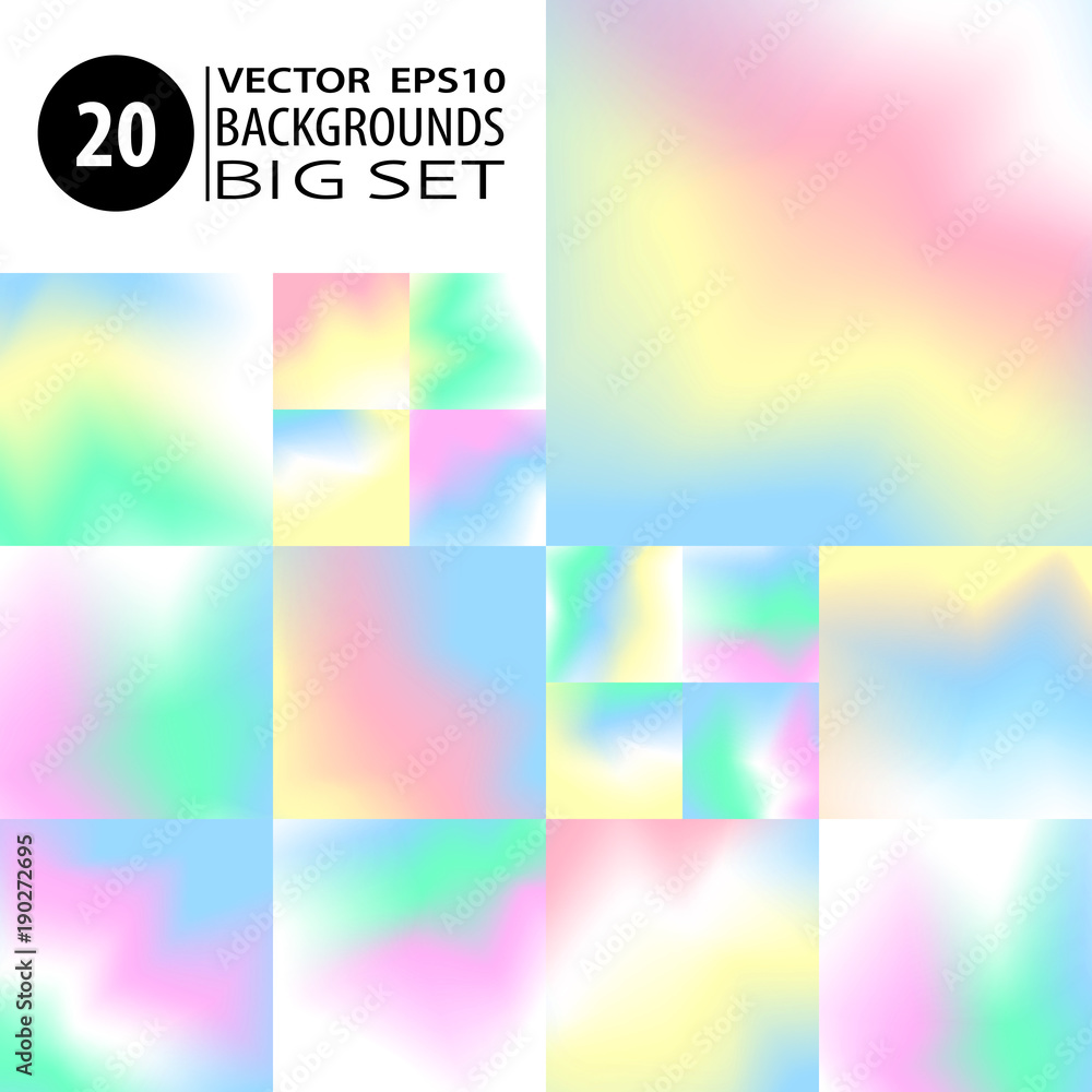 Fototapeta premium Blur backgrounds set smooth textures collection pastel 1