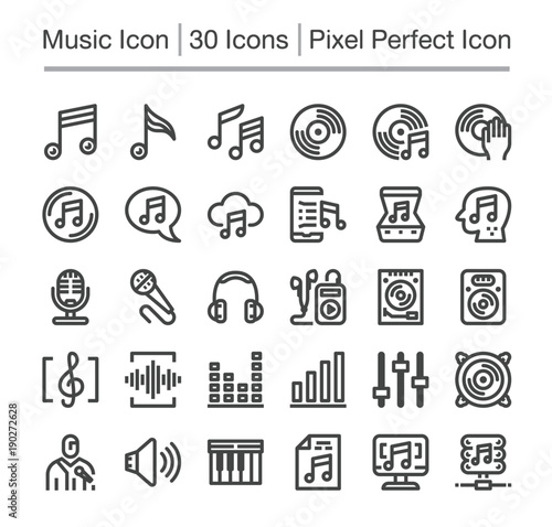 music line icon set
