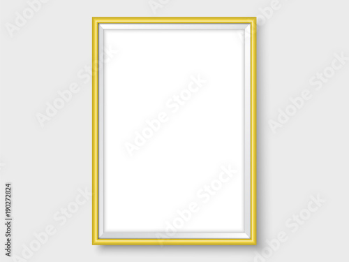 Photoframe template realistic mock up vector gold