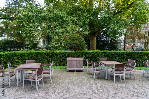 Garden with tables and chairs