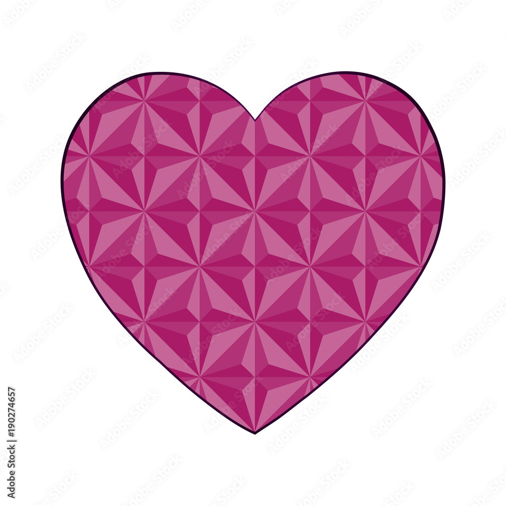 Abstract heart shape love symbol, abstract heart with triangles. Vector illust