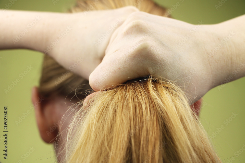 Obraz premium Blonde hair. The concept of not well-groomed hair