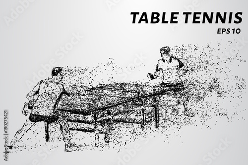Table tennis played by two. Ping pong of the particles