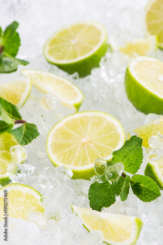 Fresh lime with ice.