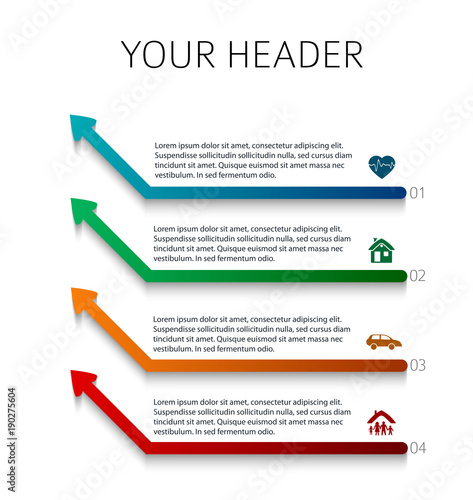 Modern Design style infographic template different kinds of insurance114