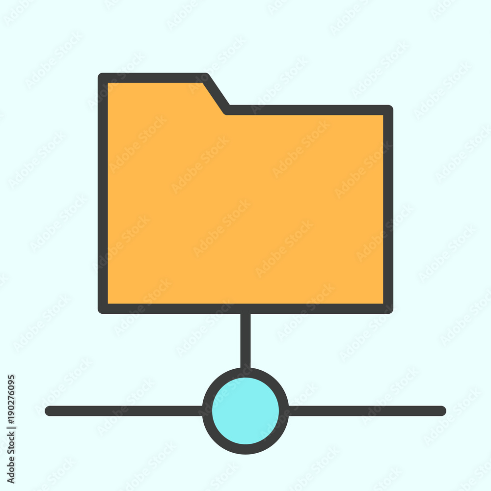 Shared Folder Line Icon. Vector Simple Minimal 96x96 Pictogram Shared Folder Line Icon. Vector Simple Minimal 96x96 Pictogram