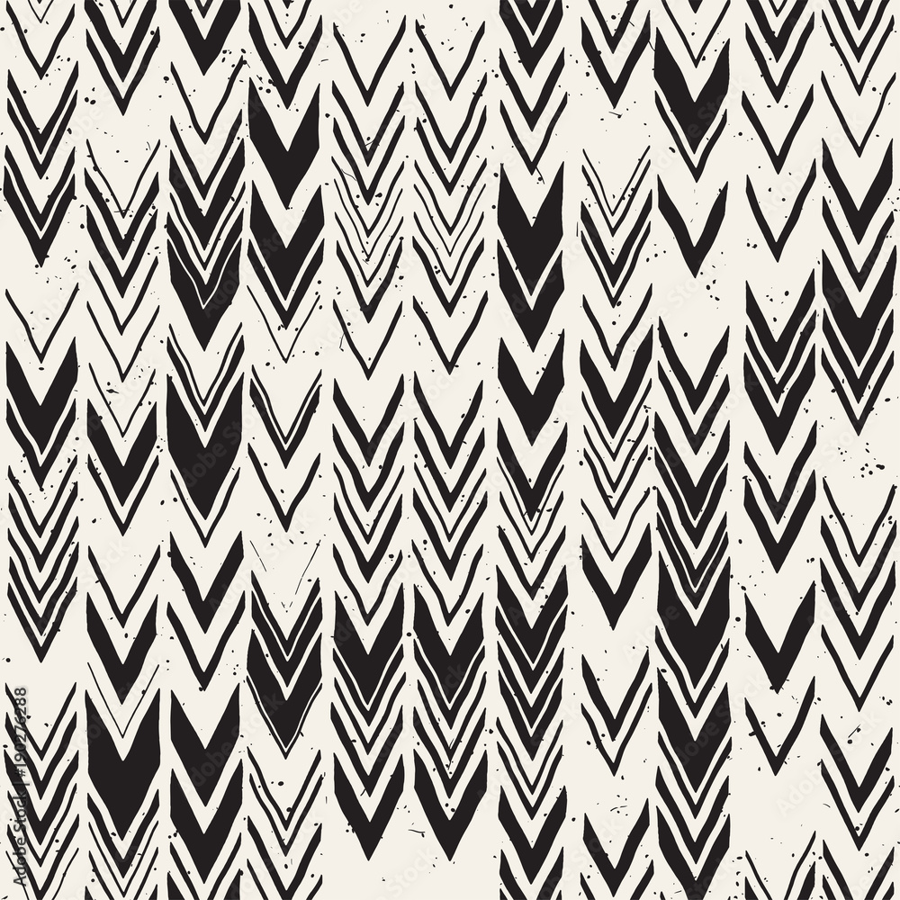 Vector seamless freehand pattern. Doodle monochrome print hand drawn chevron texture. Trendy graphic design. Vector seamless freehand pattern. Doodle monochrome print hand drawn chevron texture. Trendy graphic design.