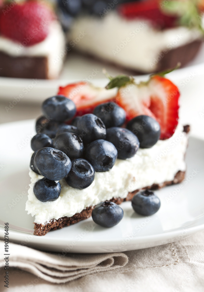 Ricotta tart with strawberry and blueberry Ricotta tart with strawberry and blueberry